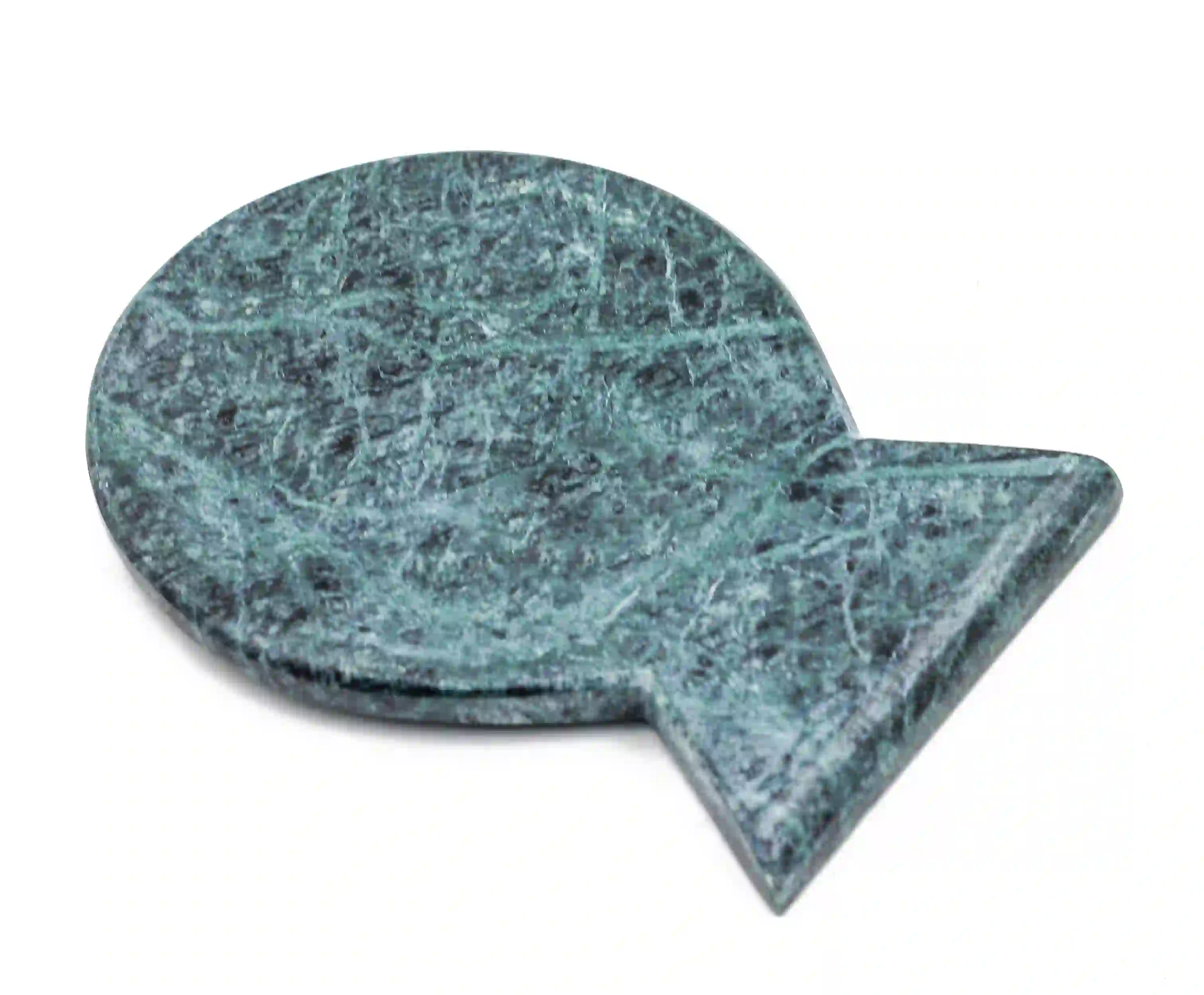 Spoon Rest Green And Grey Marble
